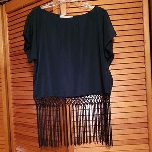 Michael Kors black fringe top
